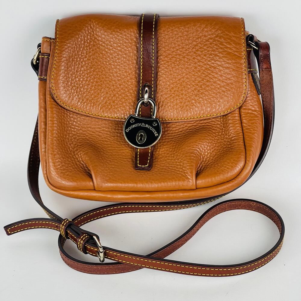 DOONEY & BOURKE Samba Brown Pebbled Leather Flap Crossbody Bag
